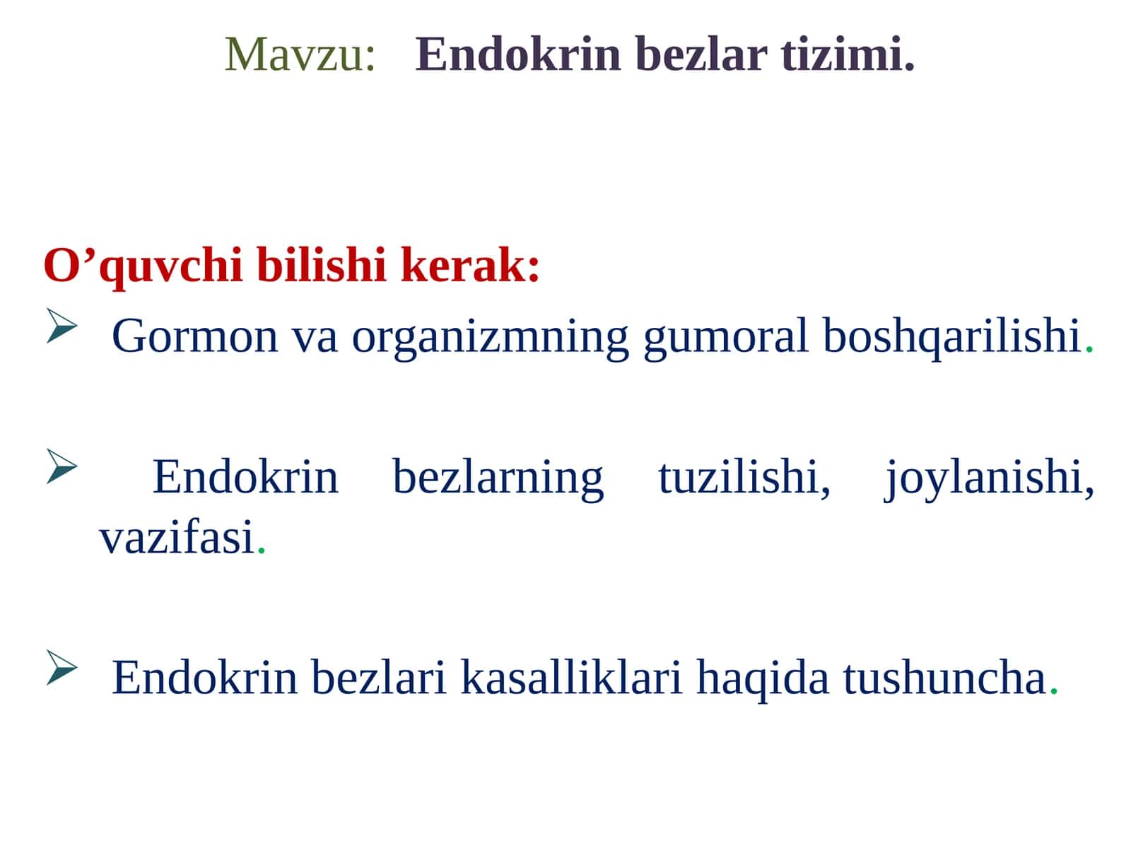 Endokrin bezi tizimi 1
