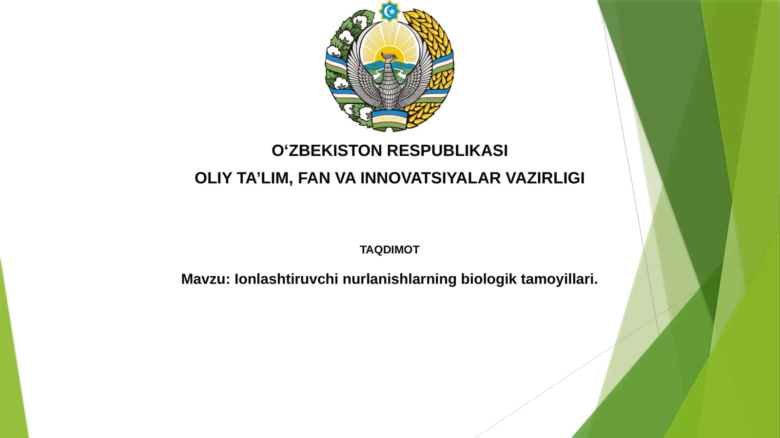 Ionlashtiruvchinurlanishlarningbiologiktamoyillari 1