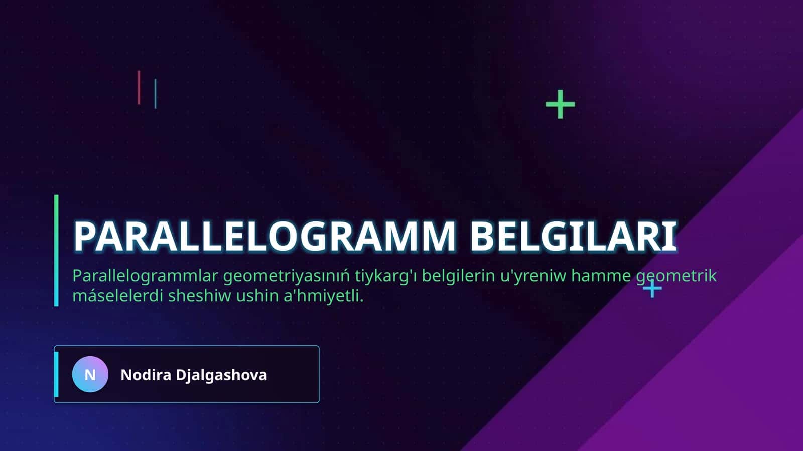 Parallelogramm belgilari 1