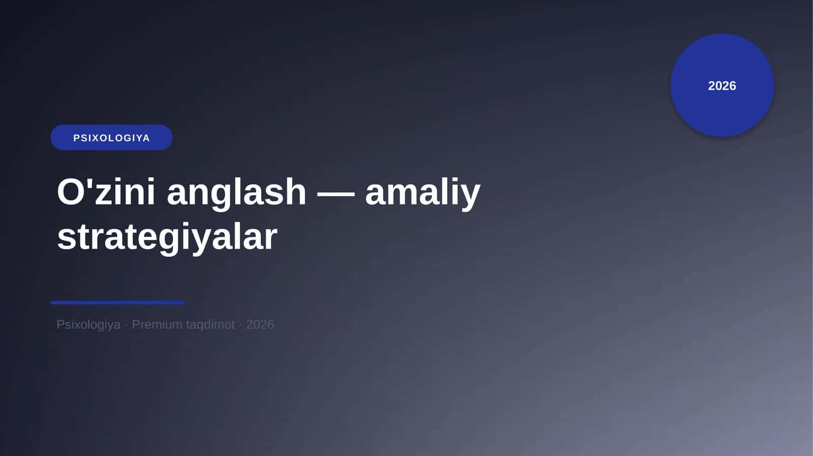 O'zini anglash — amaliy strategiyalar 1