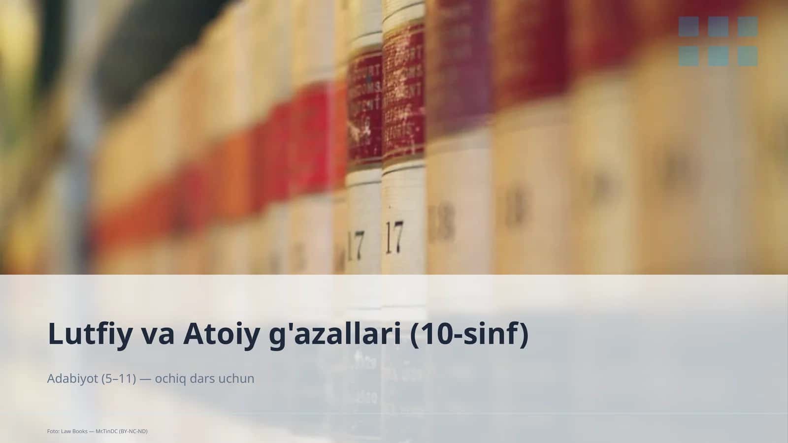 Lutfiy va Atoiy g'azallari (10-sinf) 1