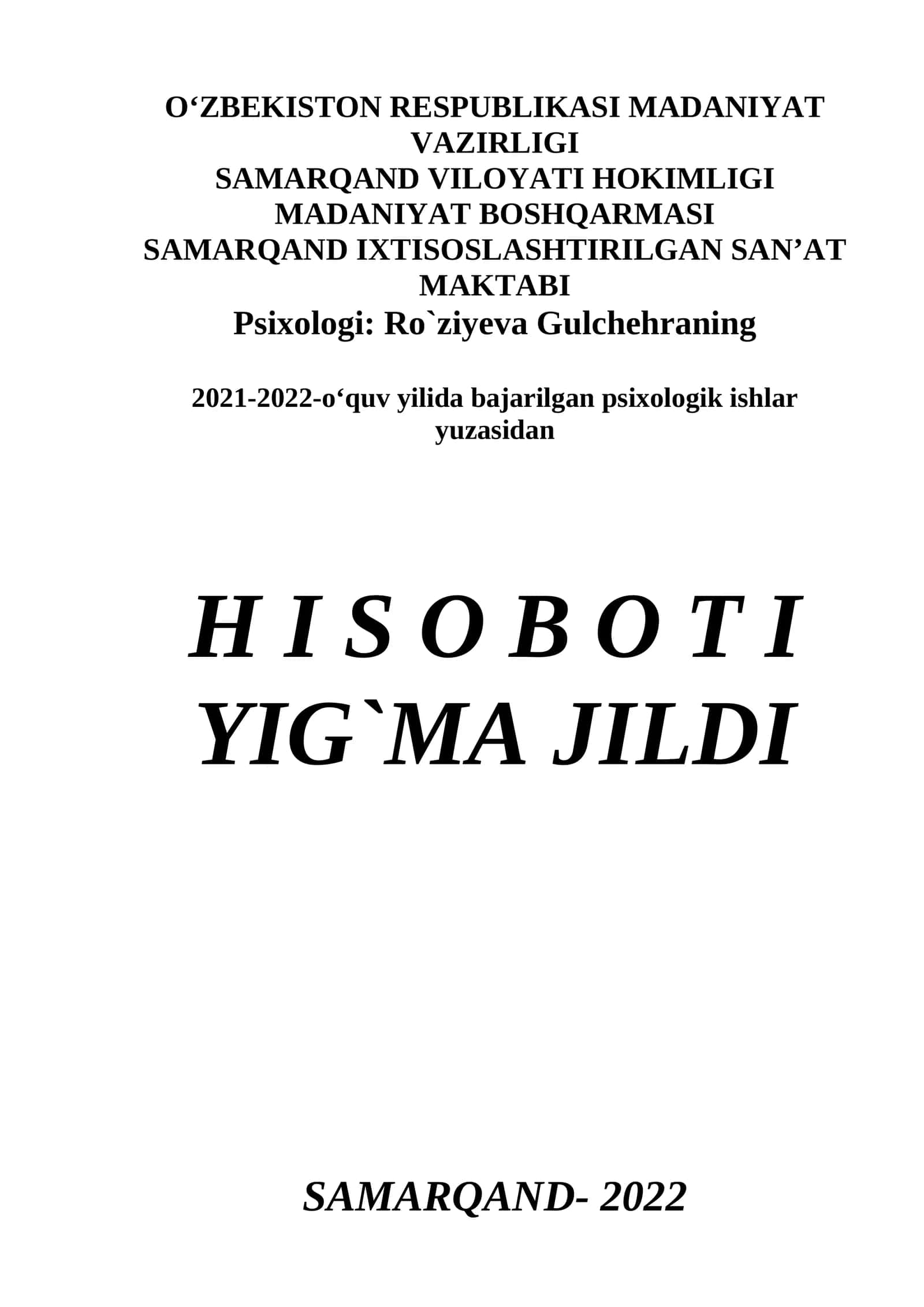 Psixologik ishlar yozmalarini takomillashtirish 1