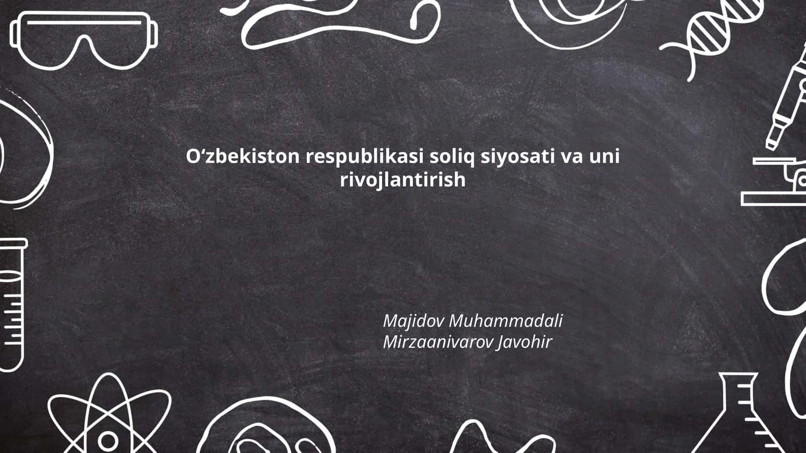 Oʻzbekiston respublikasi soliq siyosati va uni rivojlantirish 1