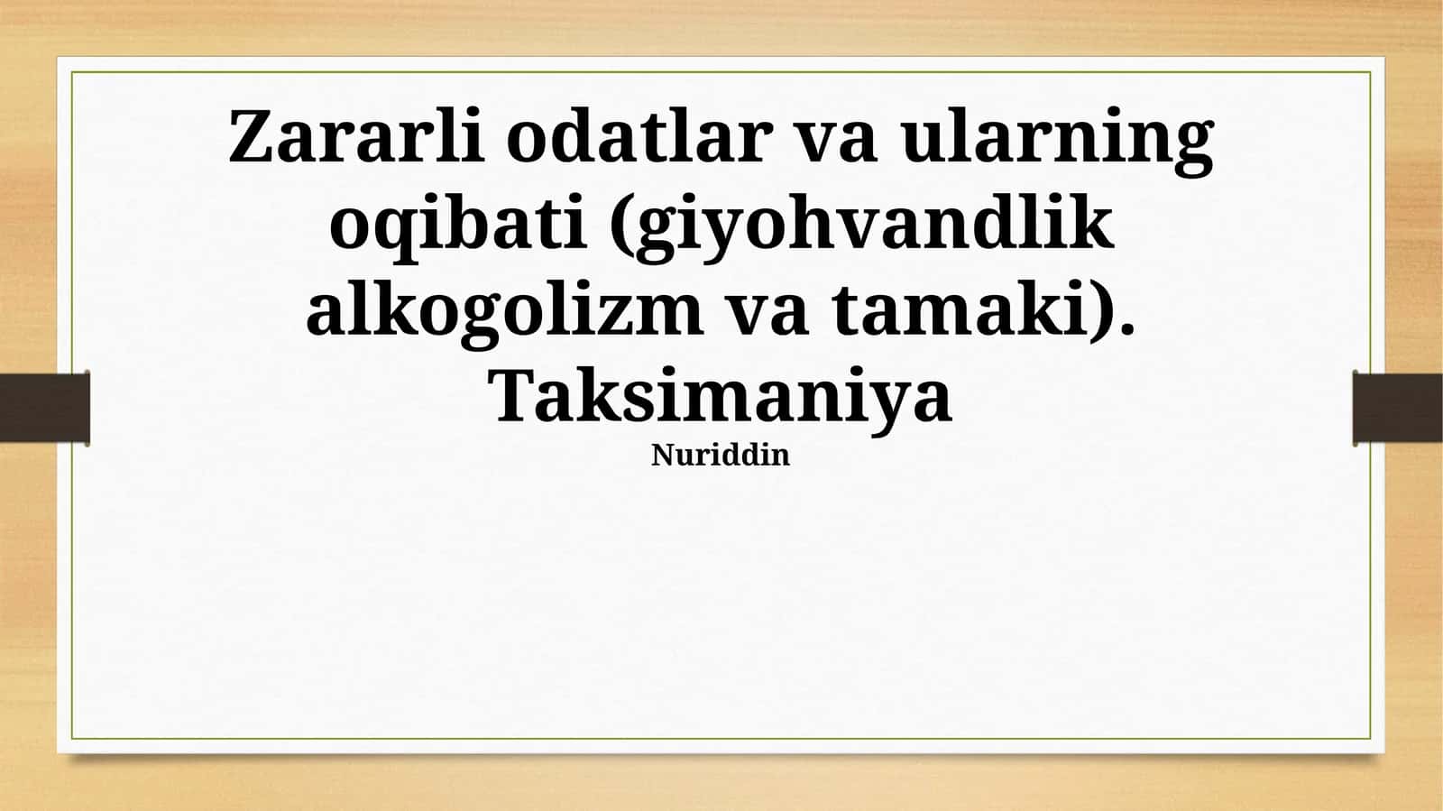 Giyohvandlik, Alkogolizm va Chekish 1