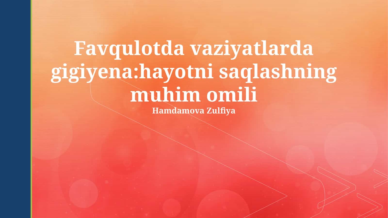 Favqulodda Vaziyatlarda Gigiena 1