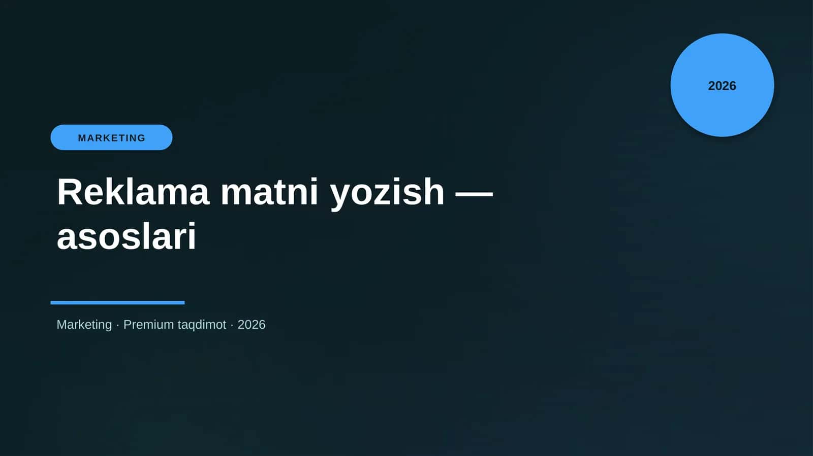 Reklama matni yozish — asoslari 1