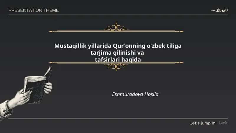 Mustaqillik yillarida Qur'oni Karimning o‘zbek tiliga tarjima qilinishining tarixiy va siyosiy konteksti 1