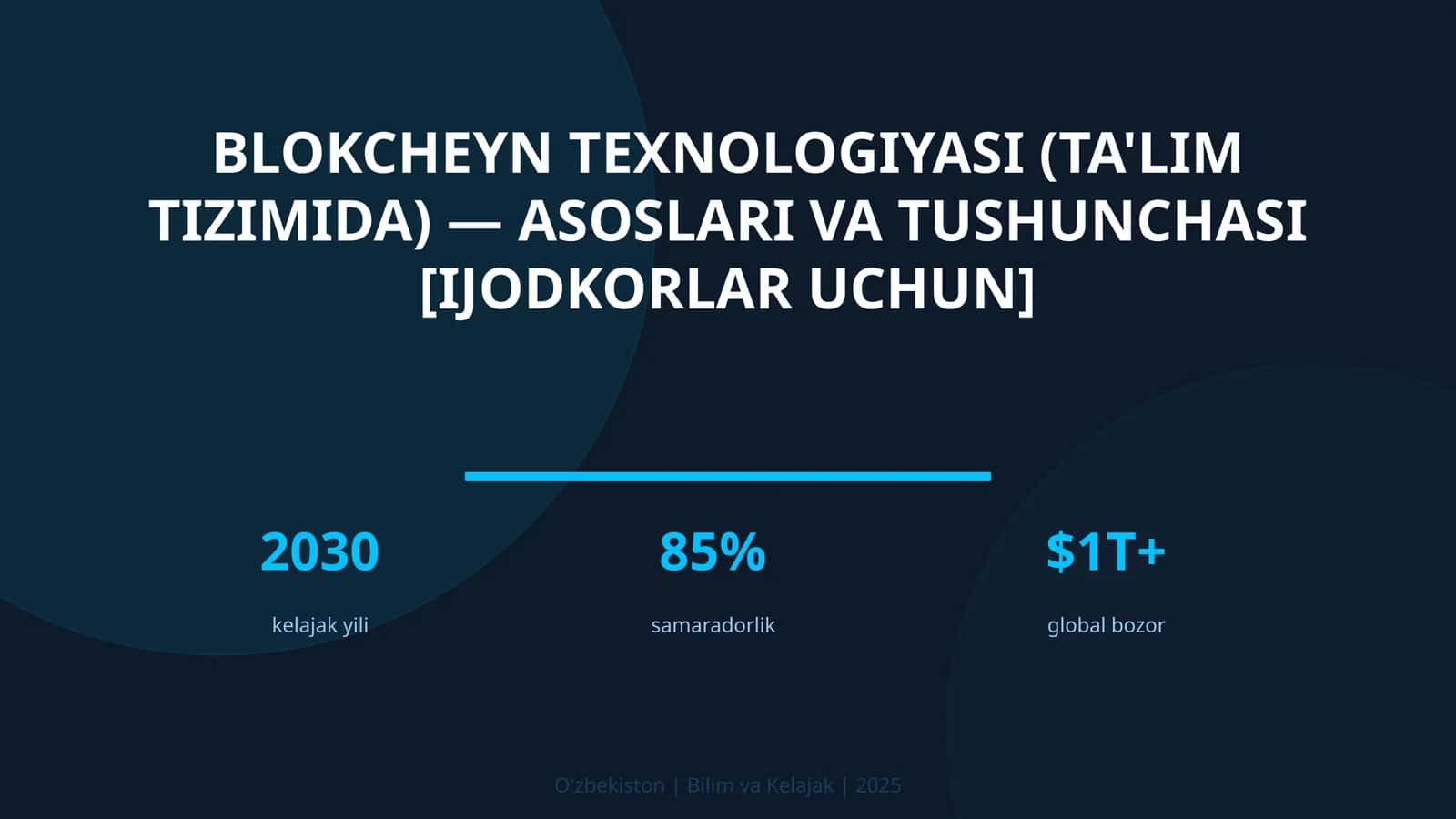 Blokcheyn texnologiyasi (ta'lim tizimida) — asoslari va tushunchasi [ijodkorlar uchun] 1