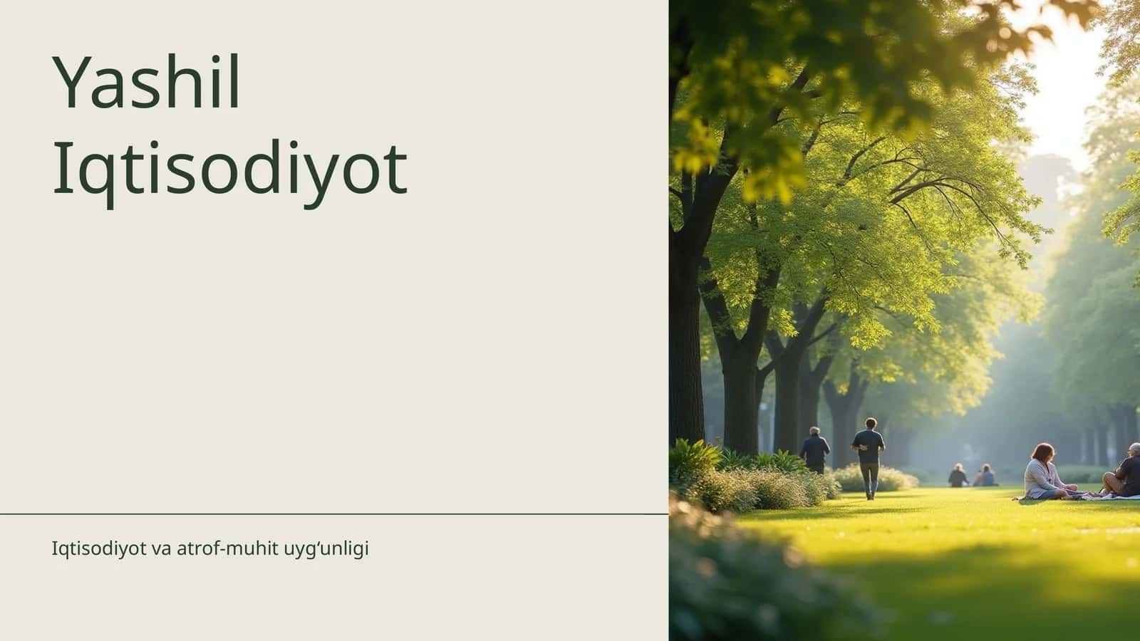 Yashil Iqtisodiyot 1