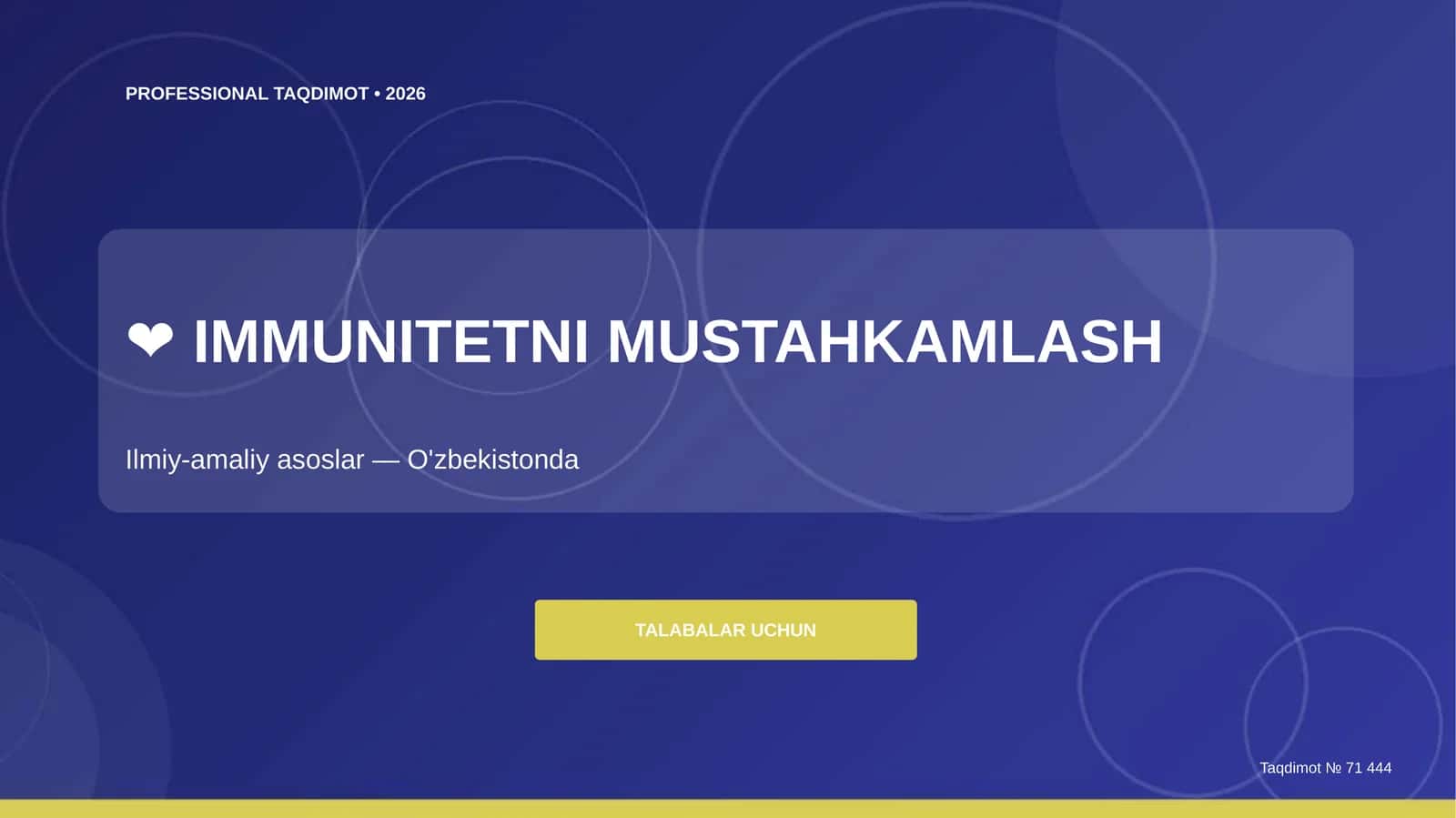 IMMUNITETNI MUSTAHKAMLASH Ilmiy-amaliy asoslar 1