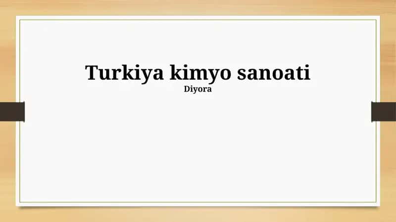 Turkiya kimyo sanoati 1