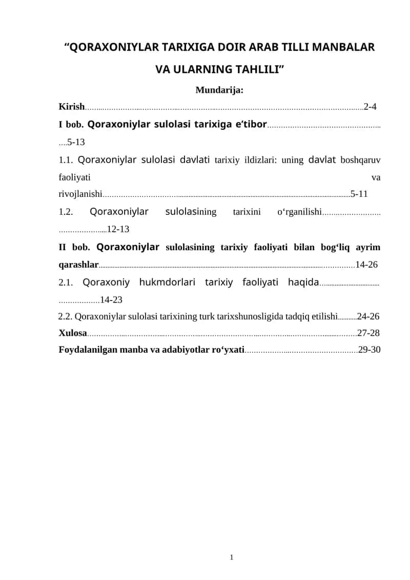 QORAXONIYLAR TARIXIGA DOIR ARAB TILLI MANBALAR VA ULARNING TAHLILI 1