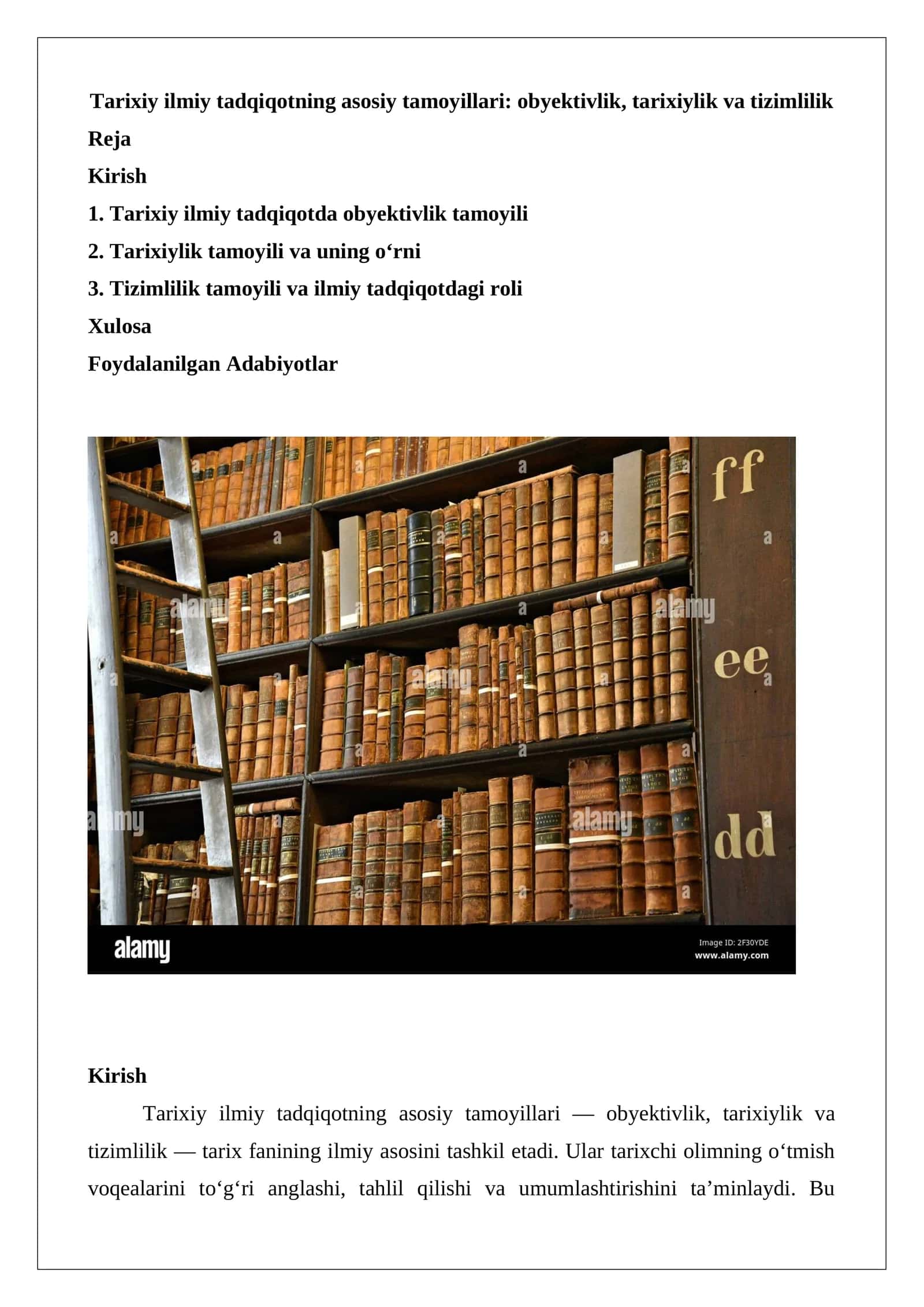 Tarixiy ilmiy tadqiqotning asosiy tamoyillari 1