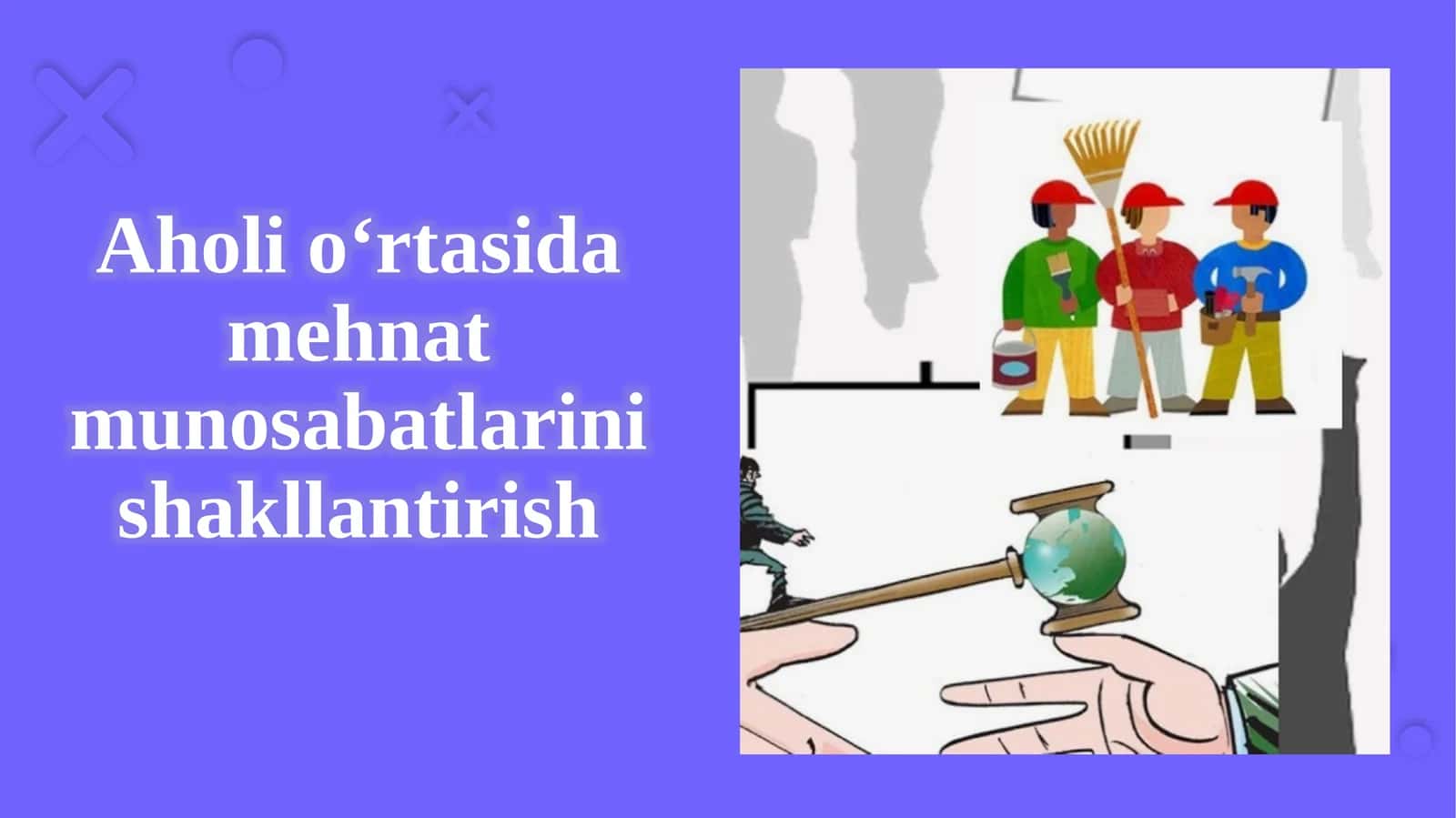 Aholi o‘rtasida mehnat munosabatlarini shakllantirish. 1