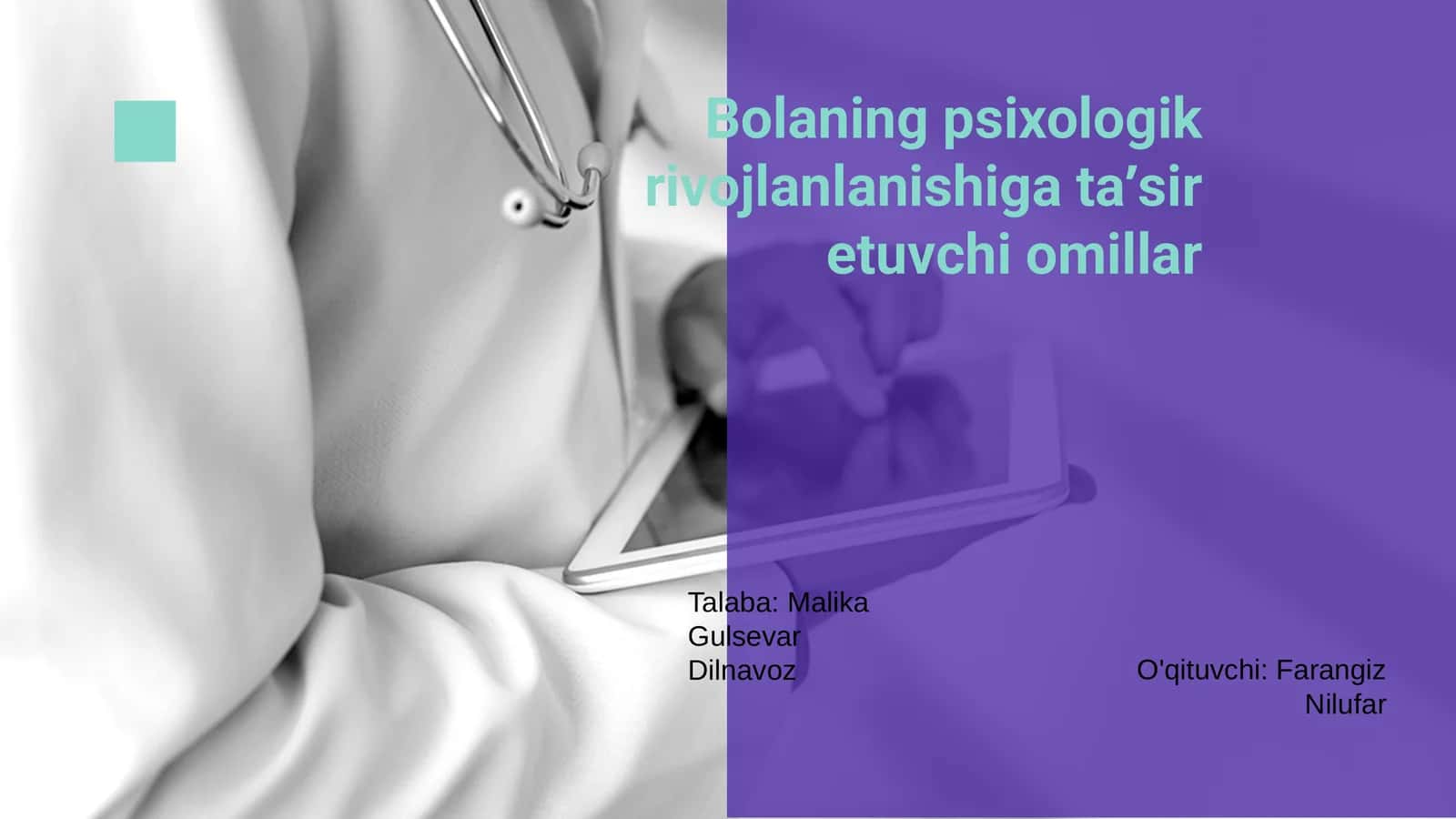 Bolaning psixologik rivojlanishiga tasir etuvchi omillar 1