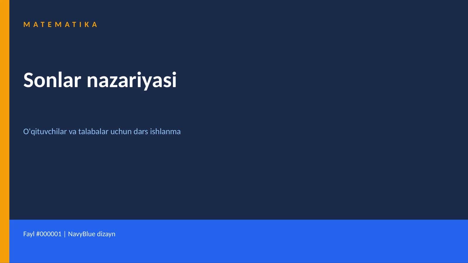 Sonlar nazariyasi 1