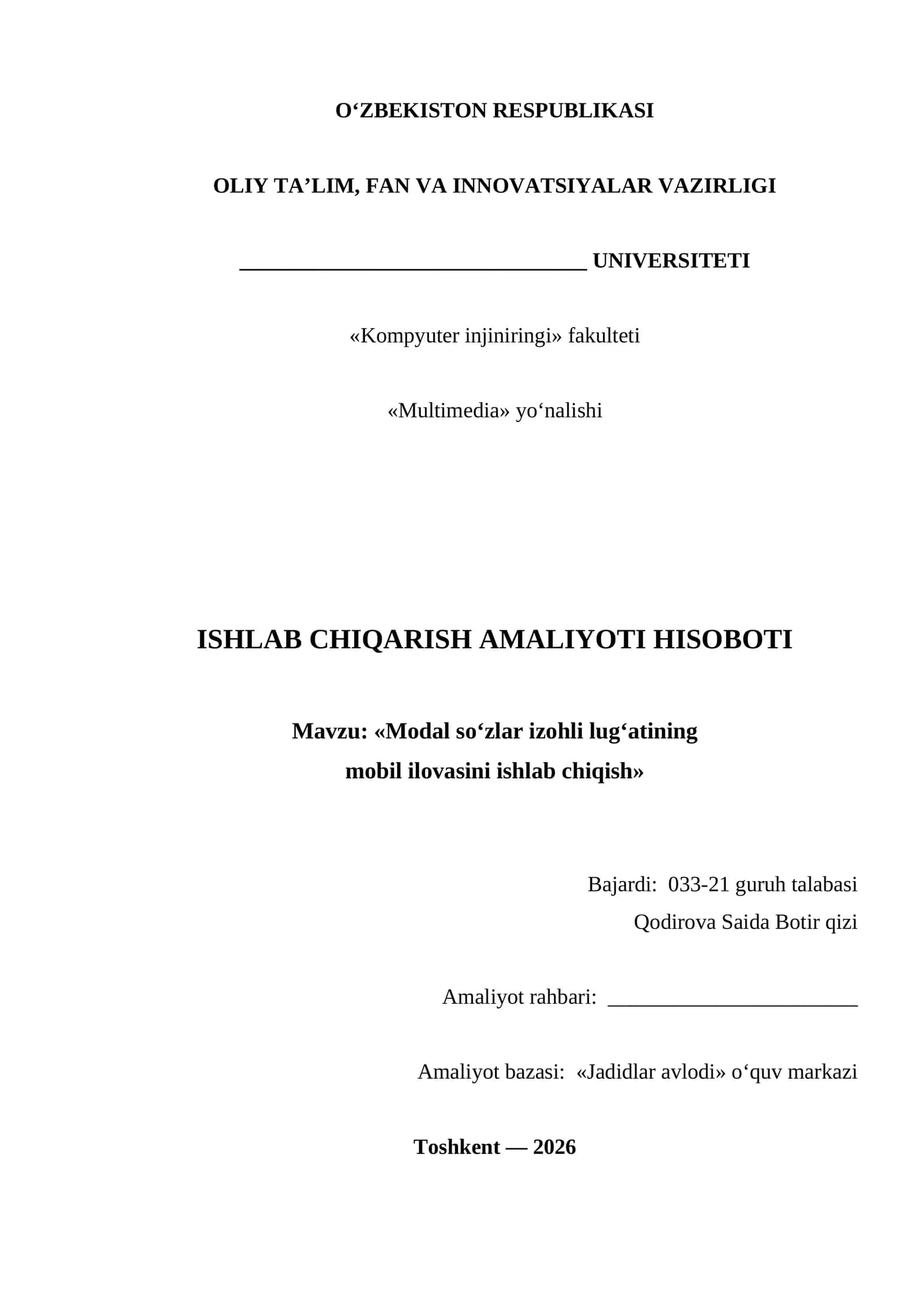 Modal so‘zlar izohli lug‘atining mobil ilovasini ishlab chiqish 1