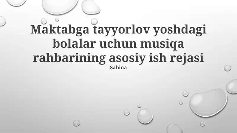 Asosiy musiqa rejasi 1