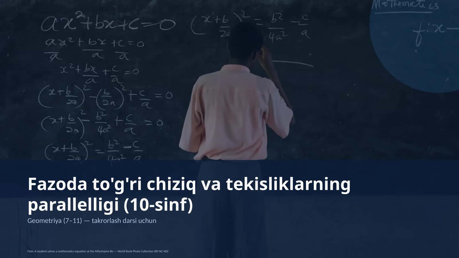 Fazoda to'g'ri chiziq va tekisliklarning parallelligi (10-sinf) 1