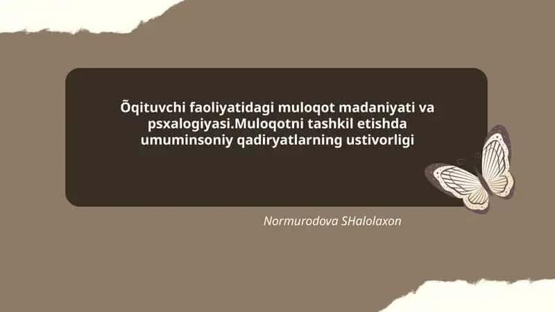 Õqituvchi Muloqot Madaniyati 1