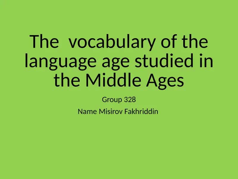 Middle English 1