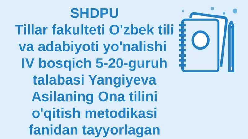 Ona tilida yozma ishlarni bartaraf etish metodikasi 1