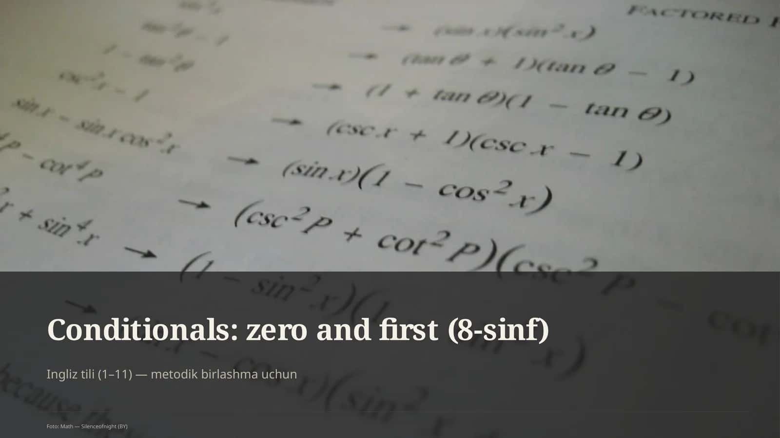 Conditionals: zero and first (8-sinf) 1