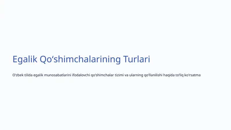 Egalik Qoʻshimchalari 1