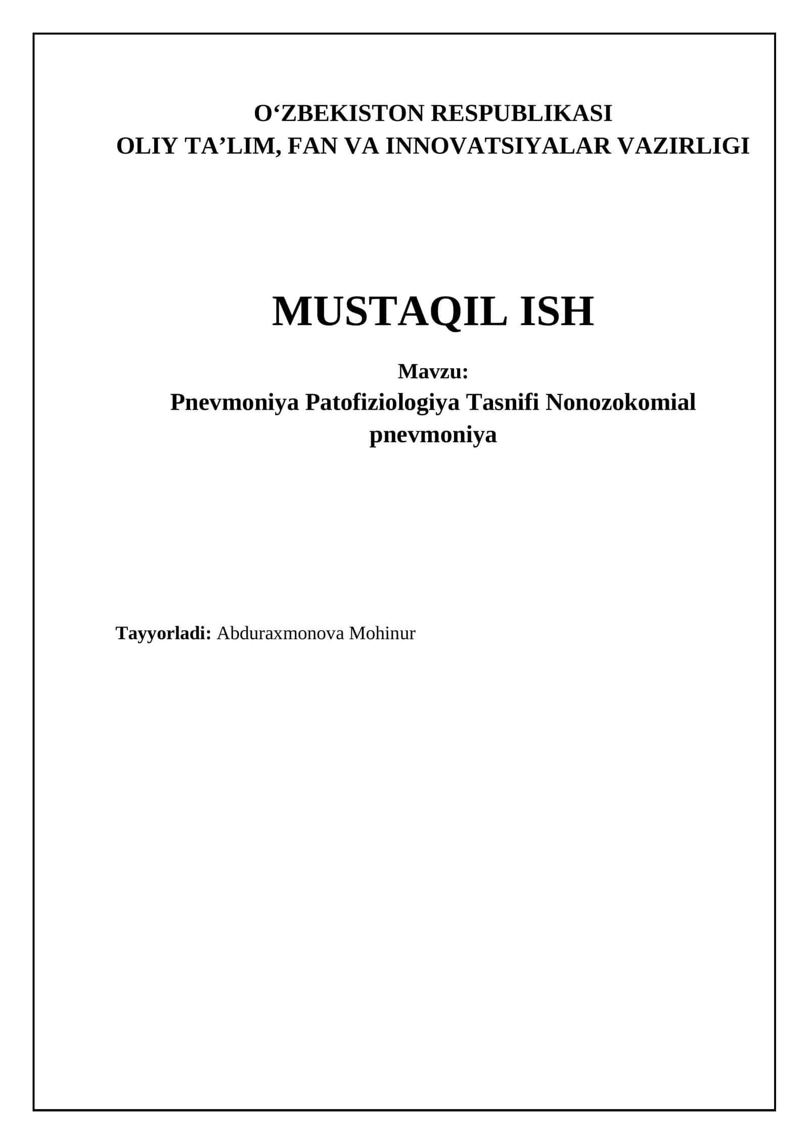 Pnevmoniyaning patofiziologiyasi 1