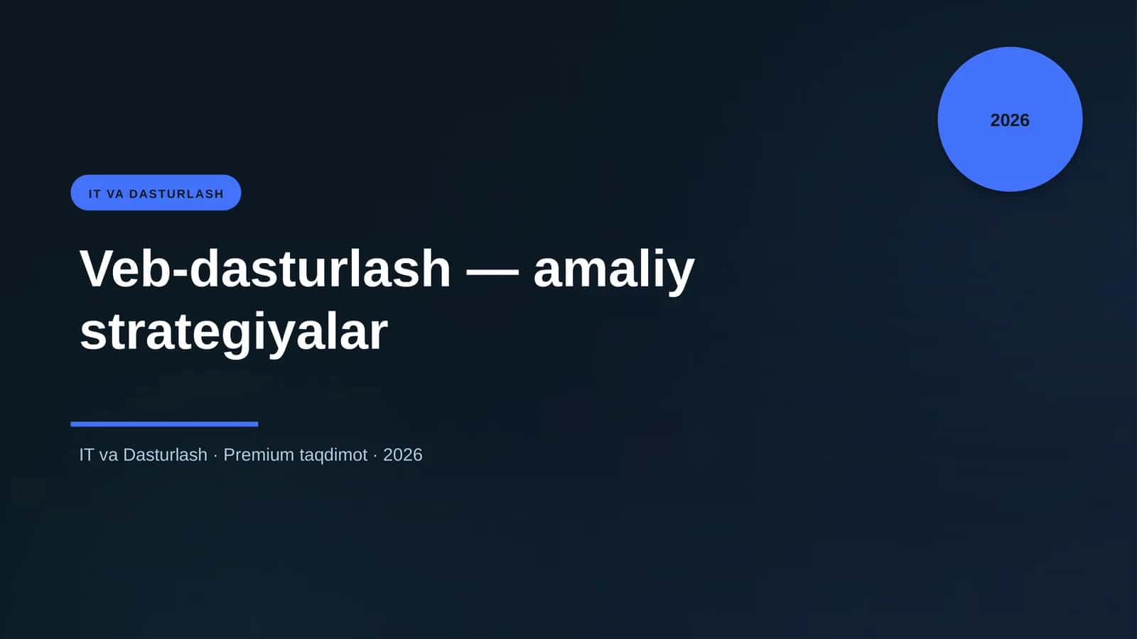 Veb-dasturlash — amaliy strategiyalar 1
