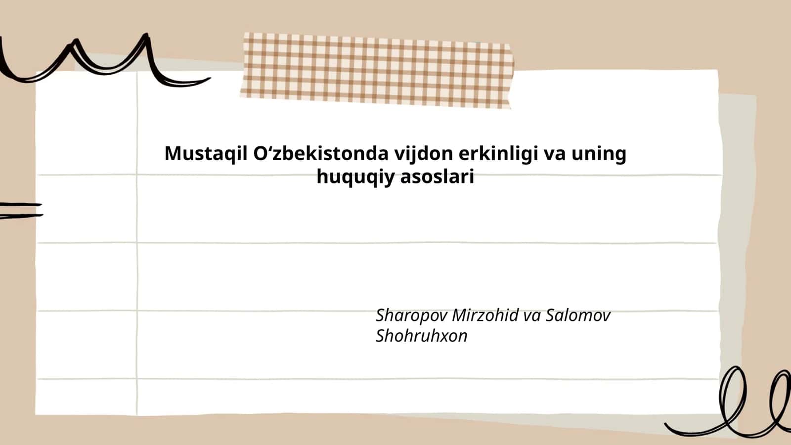 Mustaqil Oʻzbekistonda vijdon erkinligi va uning huquqiy asoslari 1