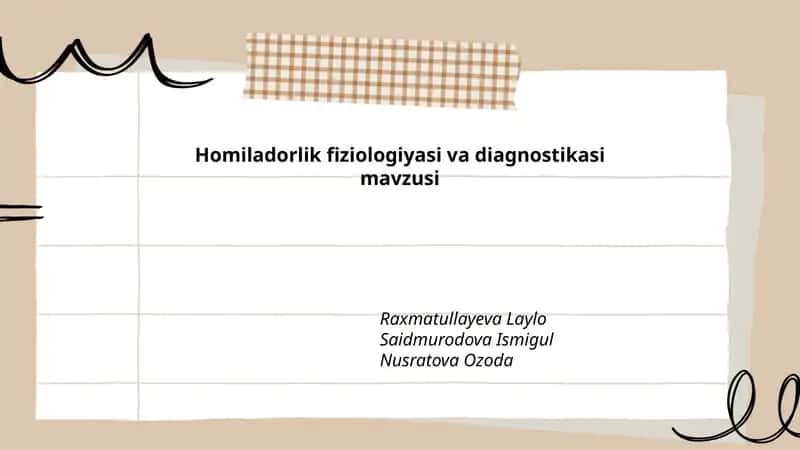 Homiladorlik fiziologiyasi va diagnostikasi 1
