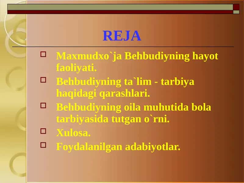Maxmudxo`ja Behbudiyning hayot faoliyati 1