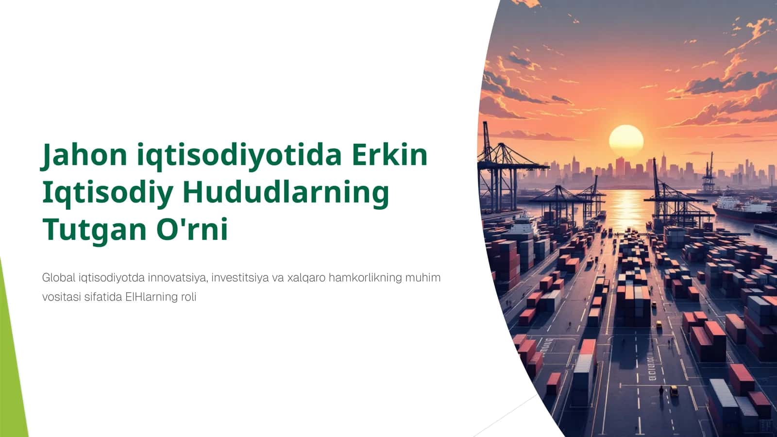 Erkin Iqtisodiy Hududlarning Tutgan O'rni 1