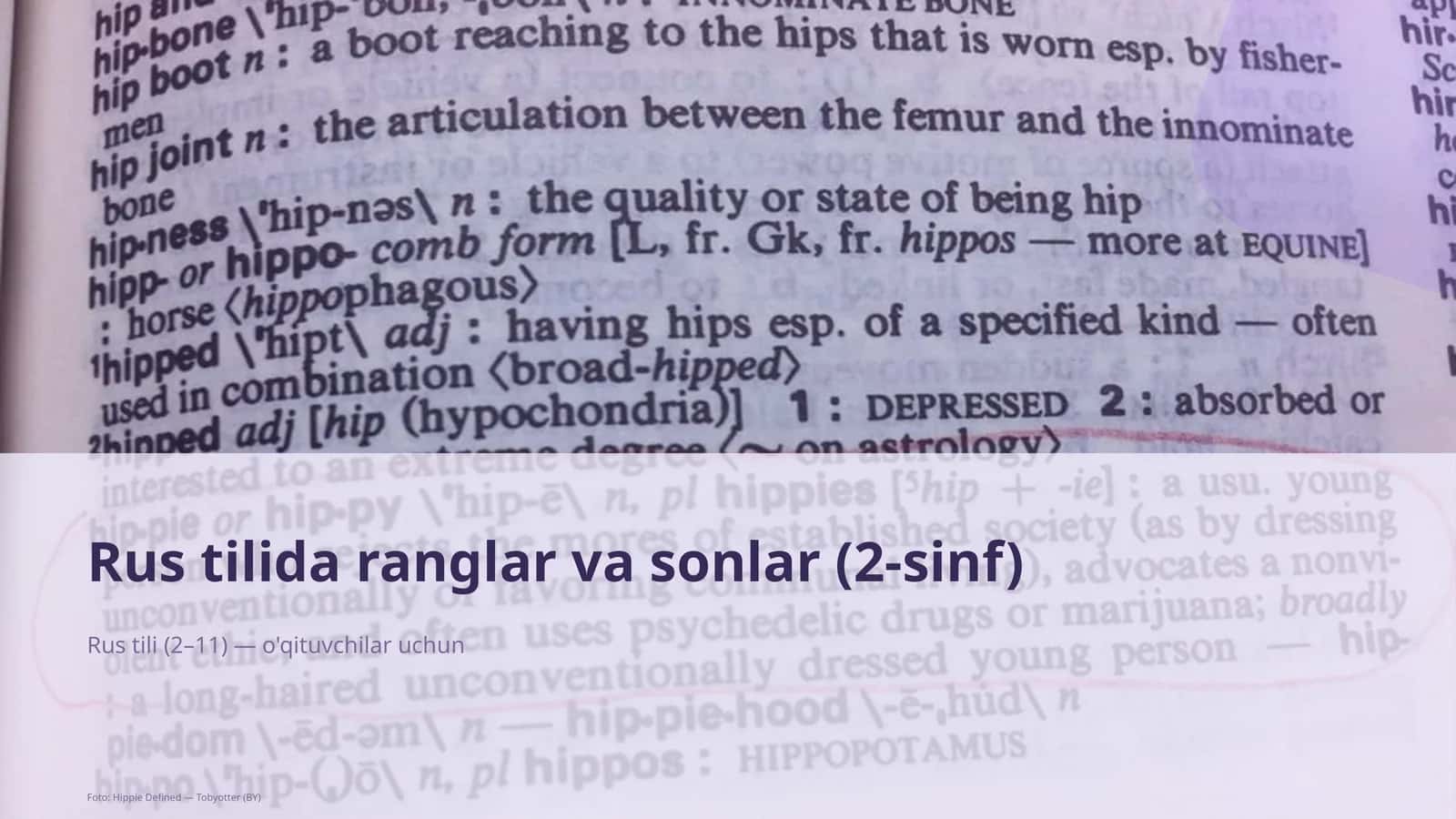 Rus tilida ranglar va sonlar (2-sinf) 1