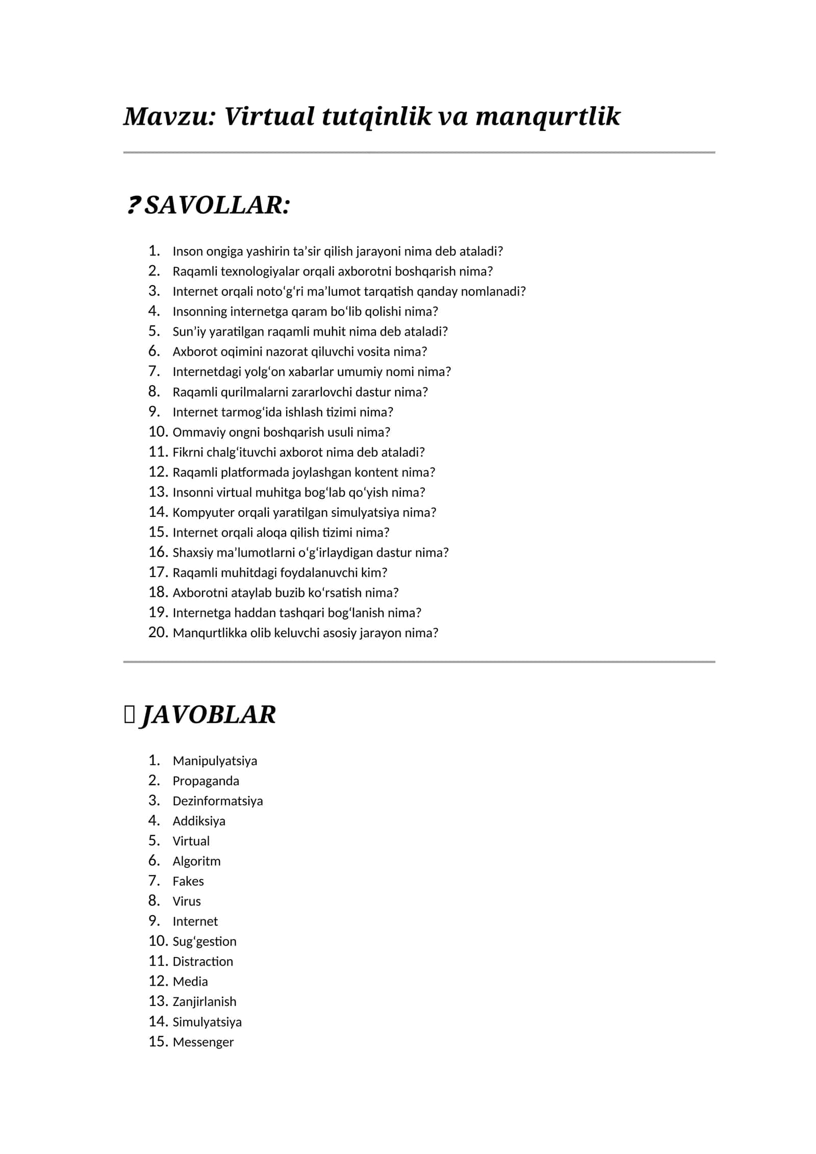 Virtual tutqinlik va manqurtlik 1