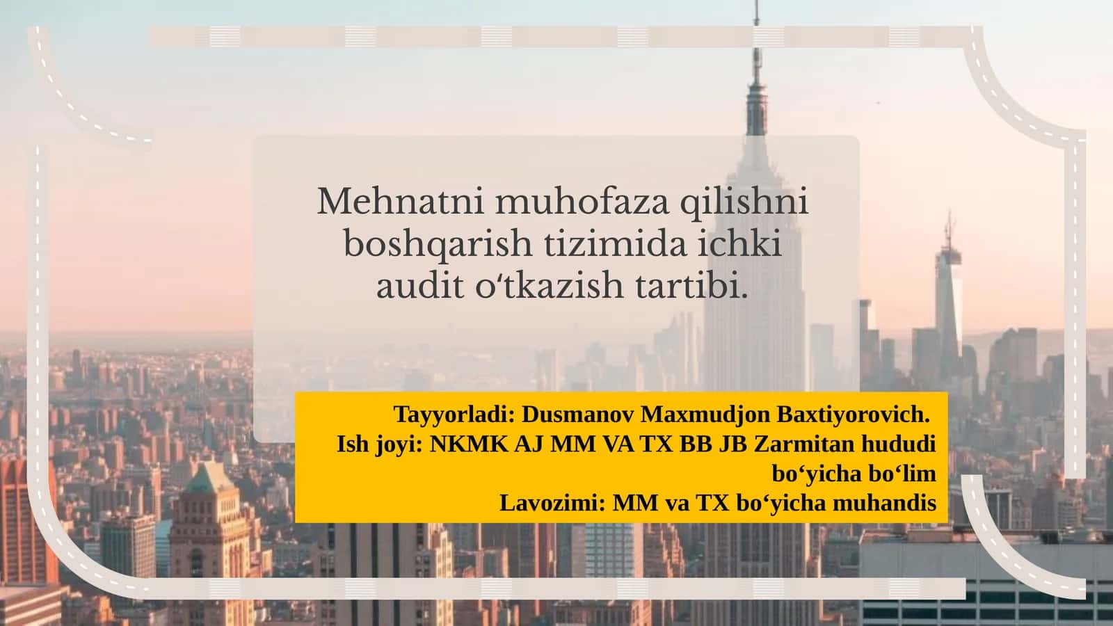 Mehnatnimuhofazaqilishniboshqarishtizimidaichkiaudito‘tkazishtartibi 1