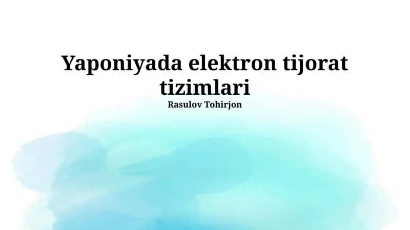 Yaponiyada elektron tijorat tizimlari 1