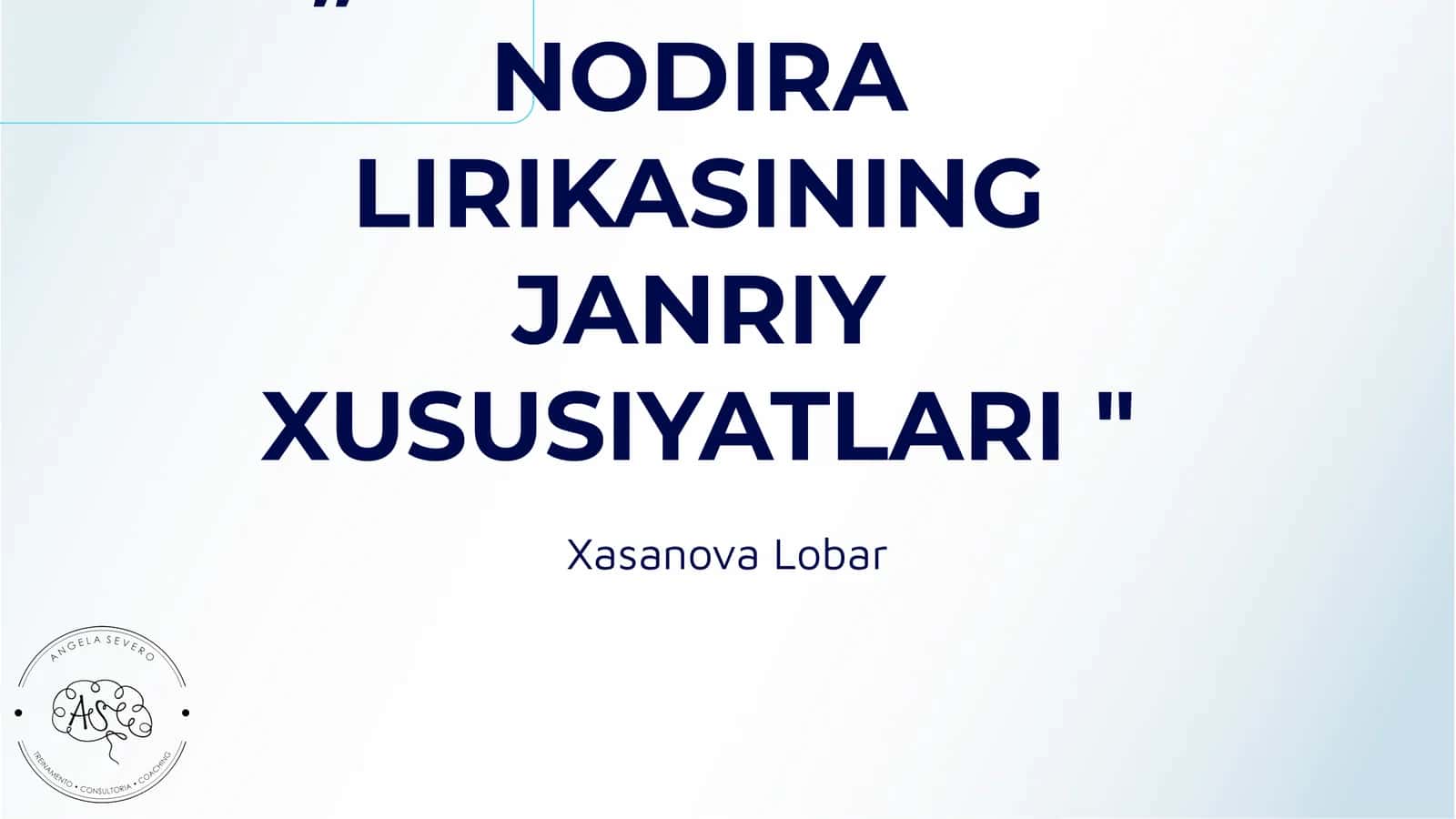 "MOHLAROYIM NODIRA LIRIKASINING JANRIY XUSUSIYATLARI" 1