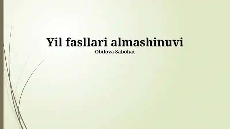 Yil fasllari almashinuvi