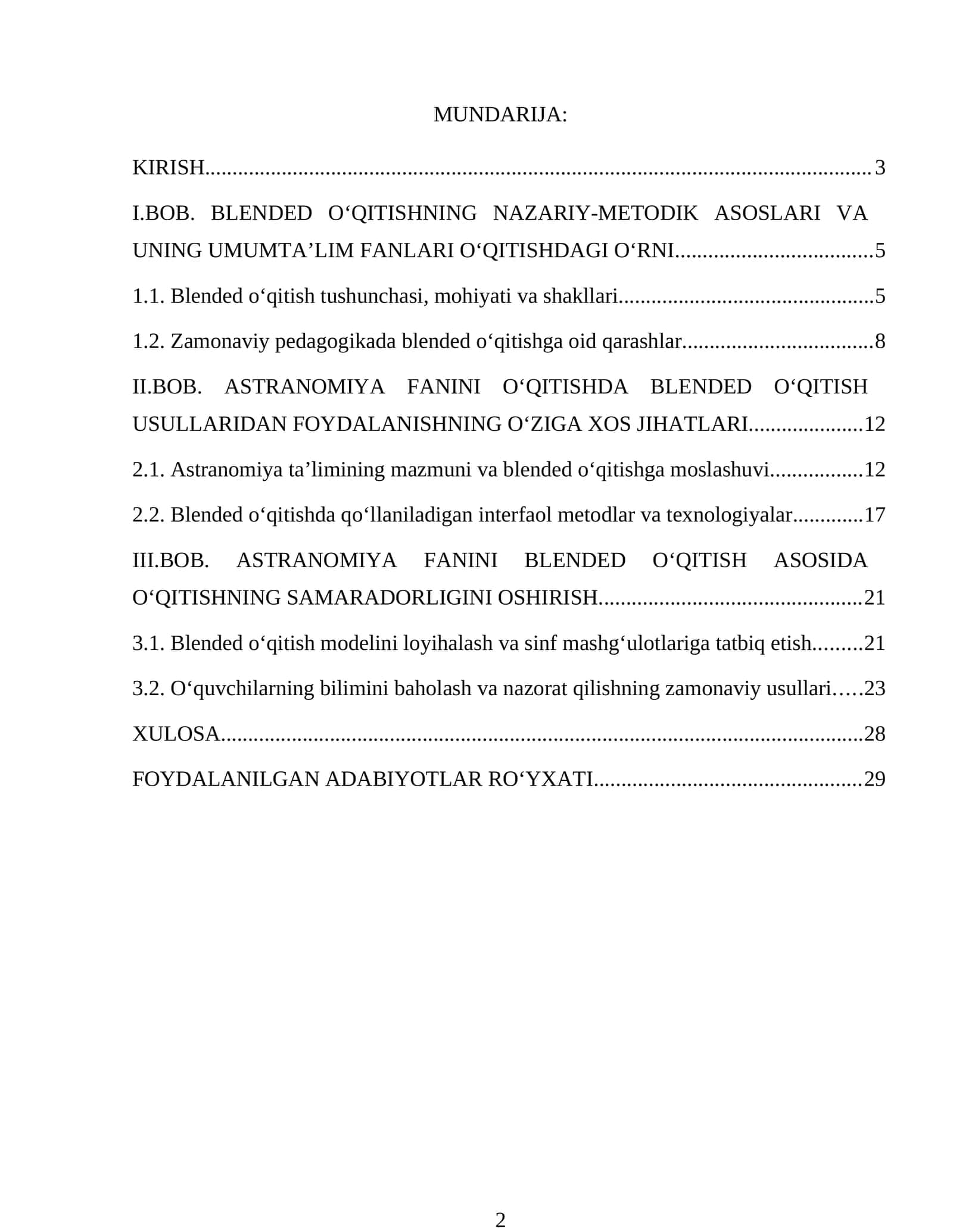 Astronomiya fanini Blended o‘qitish asosida o‘qitishning samaradorligini oshirish 1