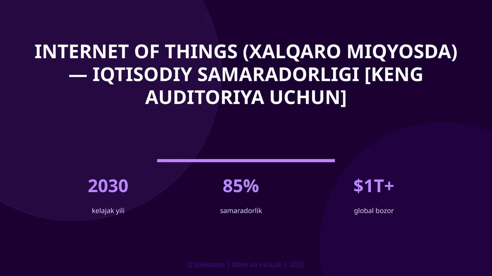 Internet of Things (xalqaro miqyosda) — iqtisodiy samaradorligi [keng auditoriya uchun] 1