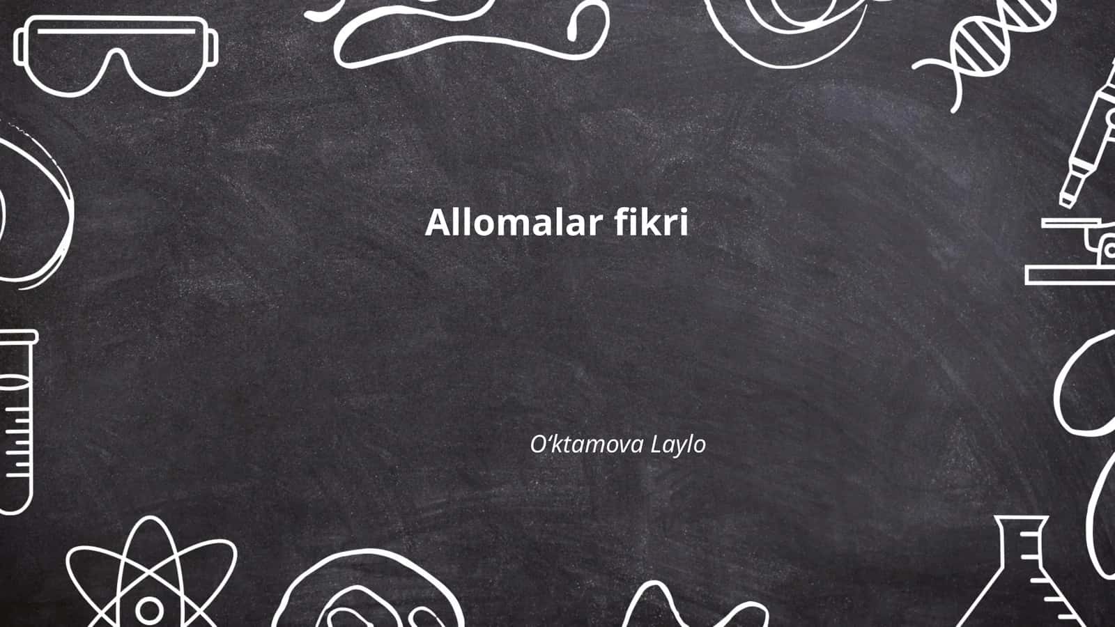 Allomalar fikri 1