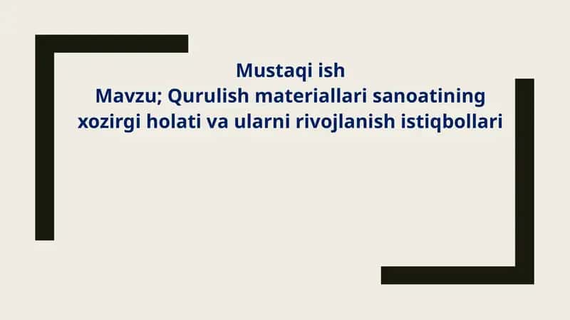 Qurilish materiallari sanoati 1