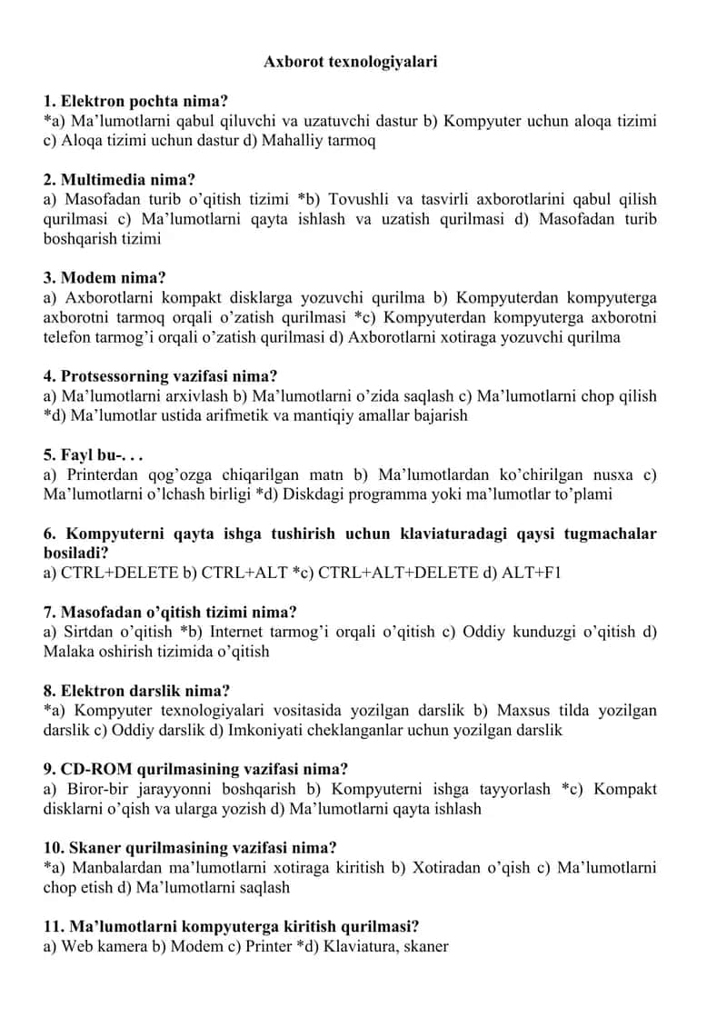 Axborot texnologiyalari 1