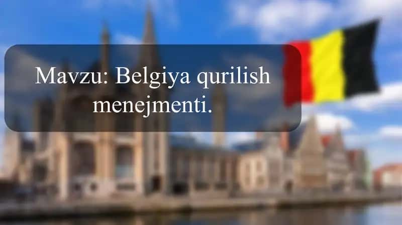 Belgiya qurilish menejmenti 1