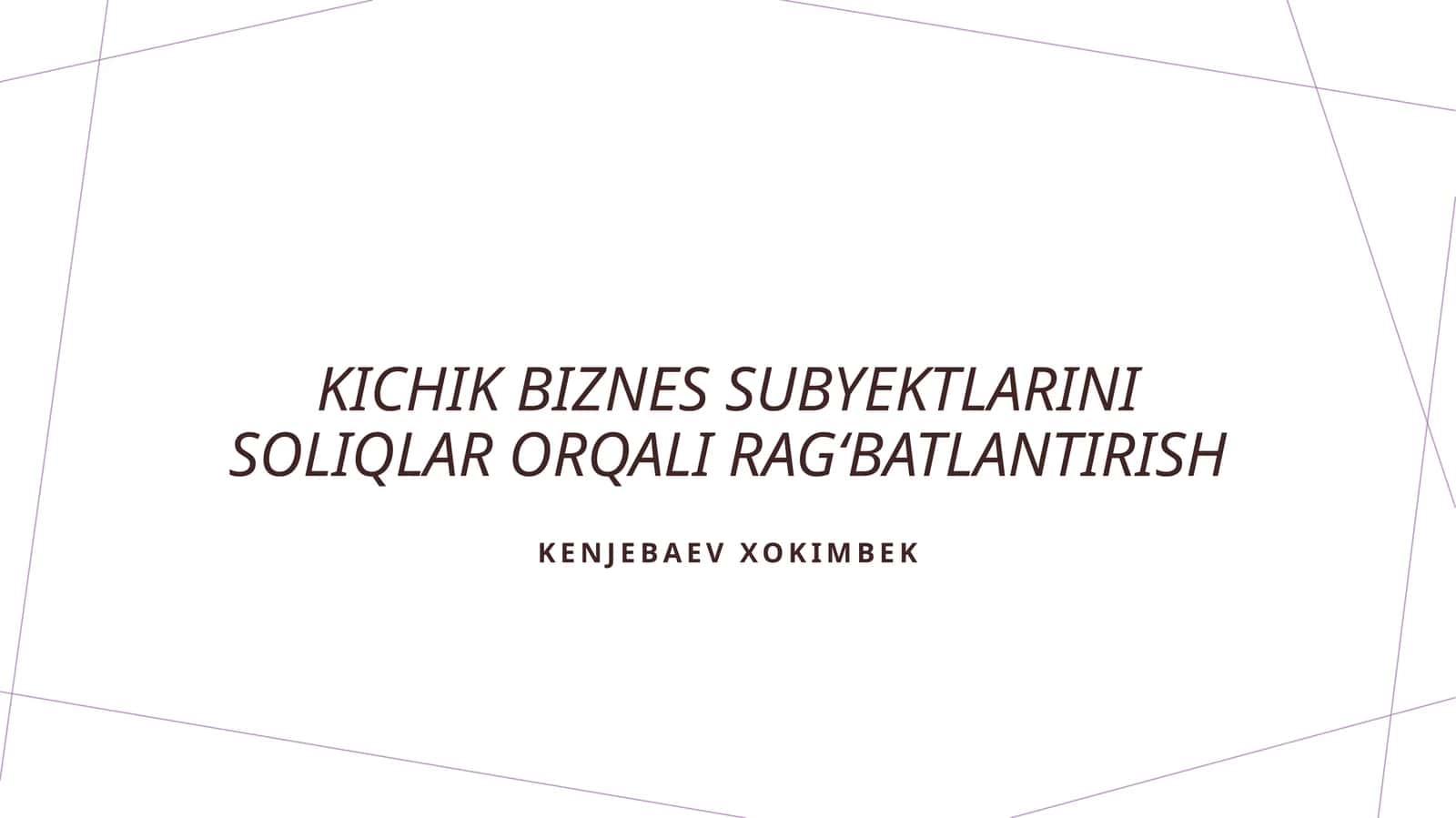 Soliq imtiyozlari orqali kichik biznesni rivojlantirish strategiyalari 1