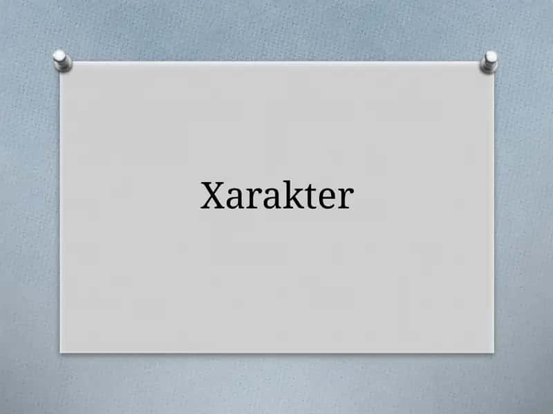 Xarakter 1