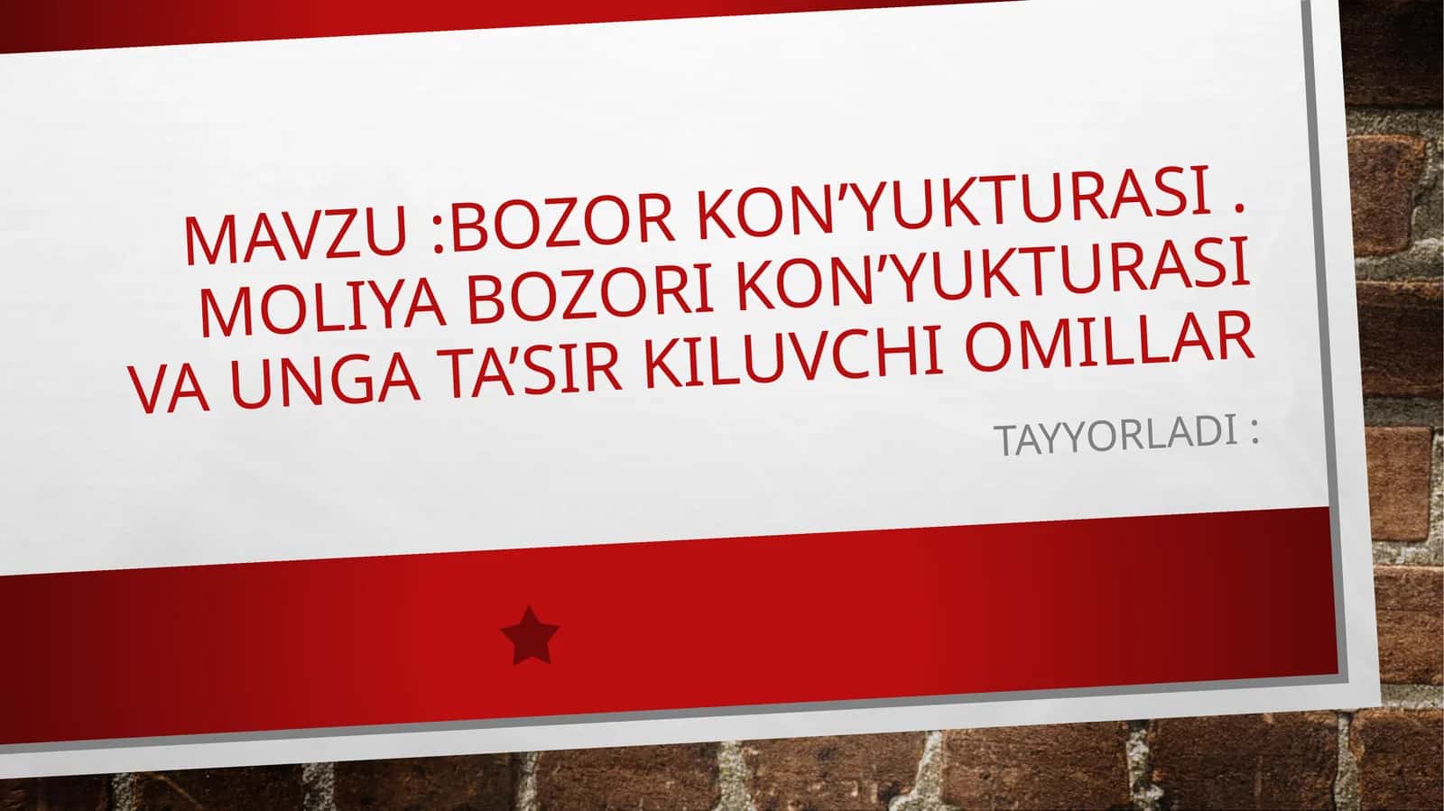 BOZOR KON’YUKTURASI 1