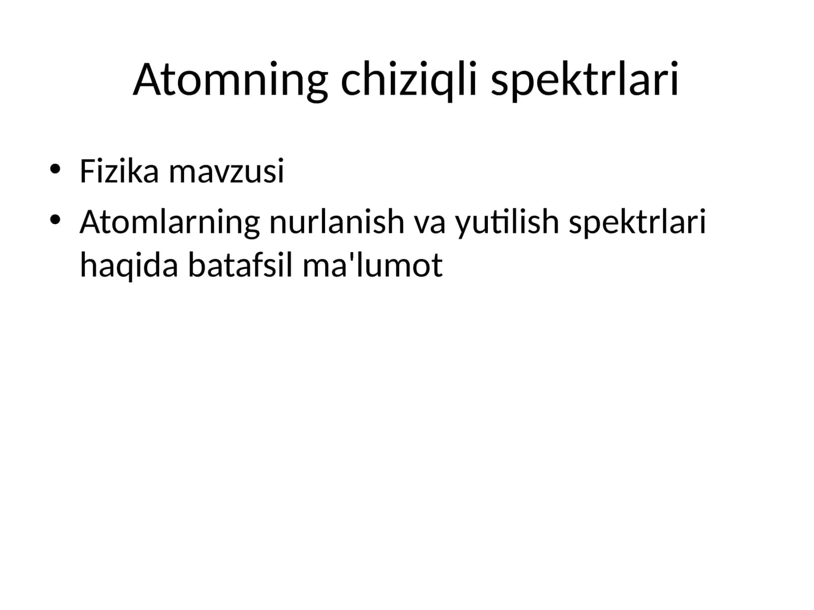 Atomning chiziqli spektrlari 1